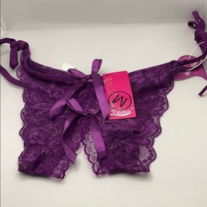 Crotchless lace panties